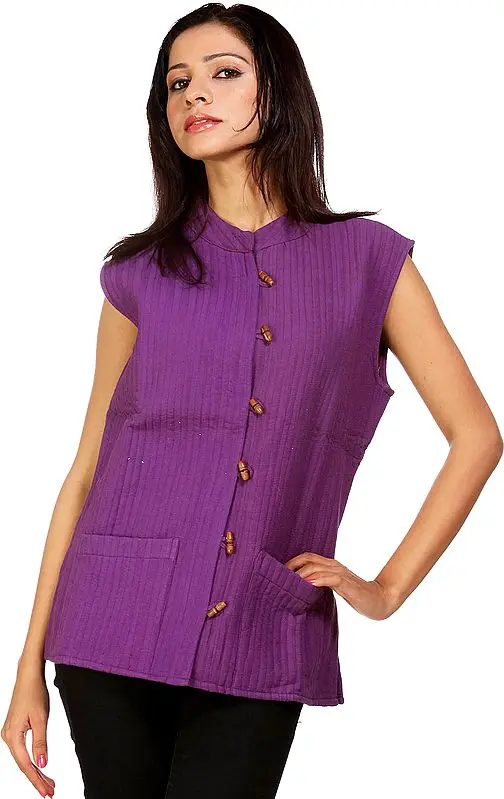 Plain Purple Reversible Waistcoat from Ranthambore