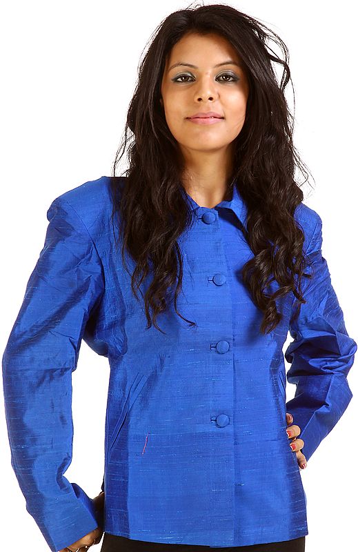 Plain Royal-Blue Short Jacket from Srinagar