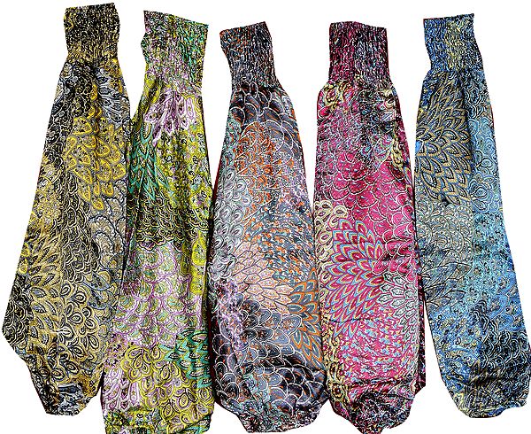 Lot of Five Printed Harem Trousers