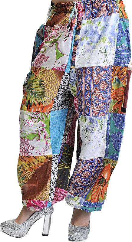 Multi-Color Patchwork Yoga Trousers