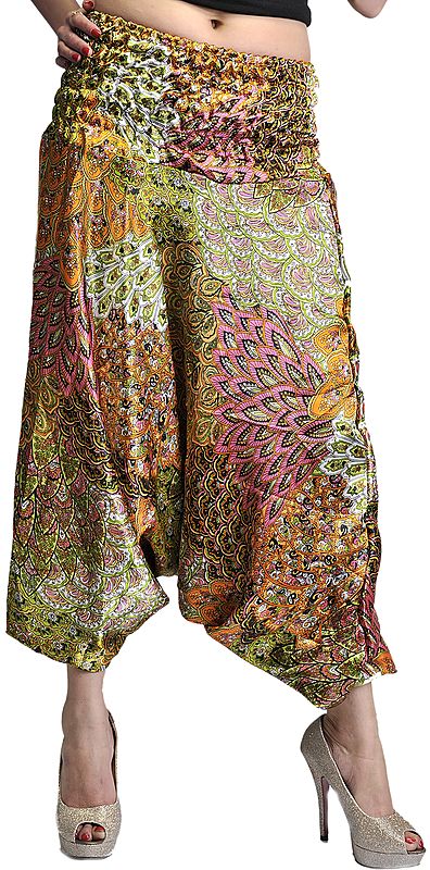 Tri-Color Printed Harem Pants