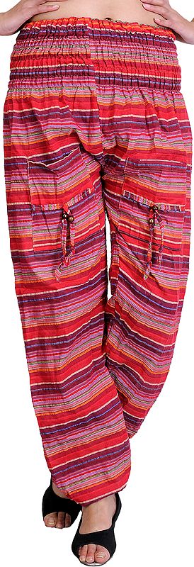 Woven Yoga Trousers with Front Pockets