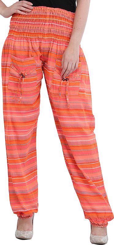 Woven Yoga Trousers with Front Pockets