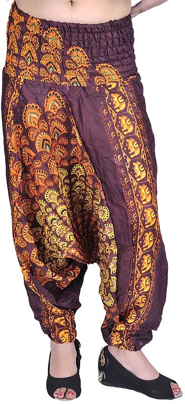 Port-Royale Harem Trousers with Printed Floral Motifs