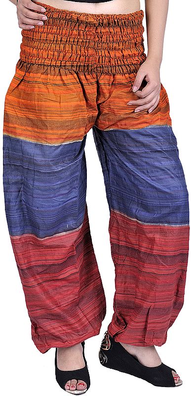 Tri-Color Woven Yoga Trousers