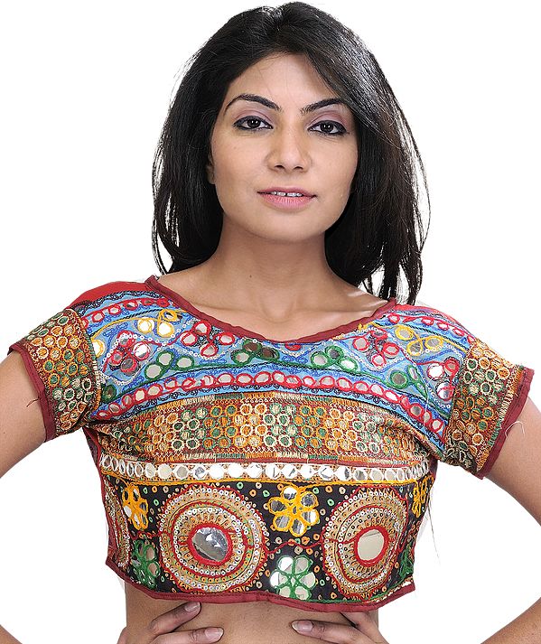 Multi-Color Choli from Kutch with Embroidery and Mirrors