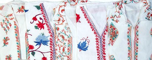 Lot of Five Tops with Kashmiri Aari Embroidery
