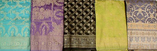 Assorted Lot of Five Banarasi Saris