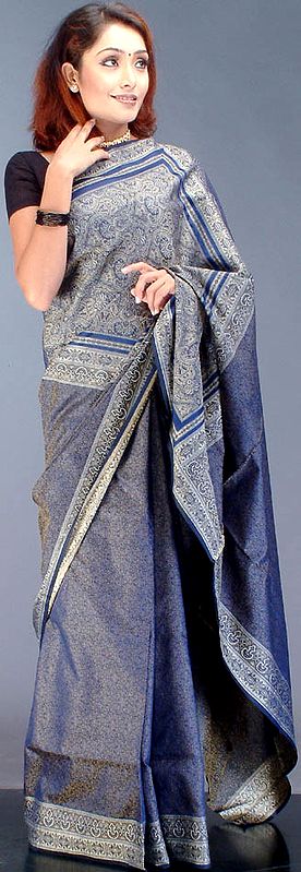 Banarasi Jamawar Sari with Tanchoi Weave