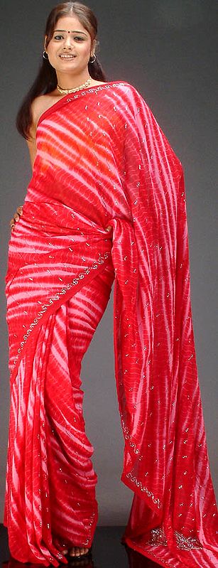 Batik Shaded Sari with Sequins