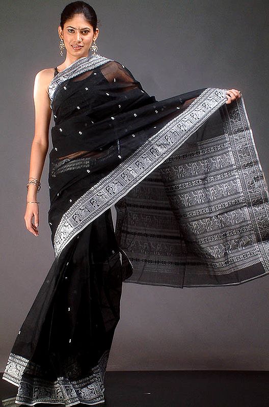 Black Baluchari Sari
