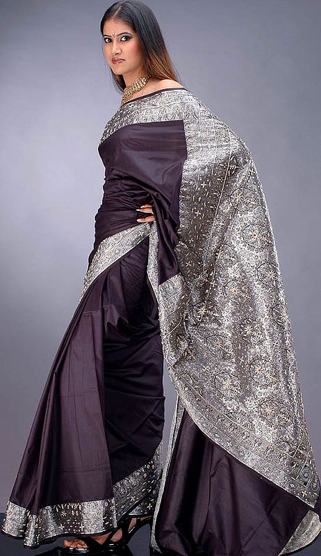 Black Banarasi Sari with Heavy Pallu