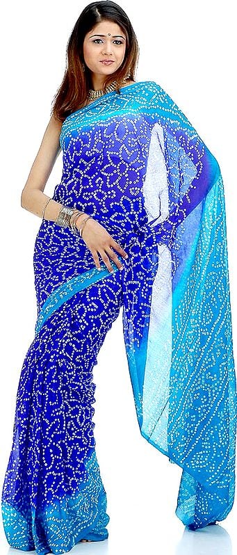 Blue Bandhani Sari from Jaipur