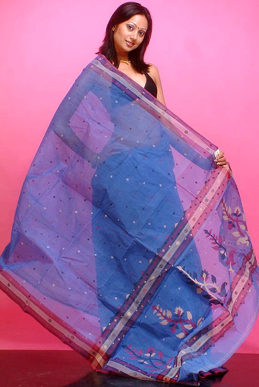 Blue Tengail Sari