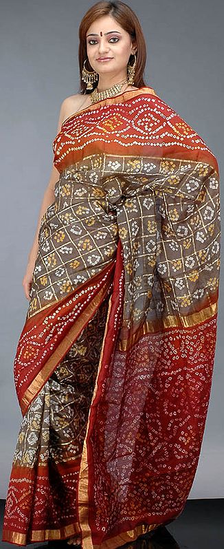 Double Colored Gharchola Sari