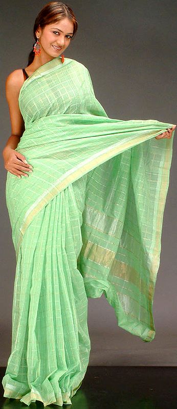 Light Green Mangalgiri Sari