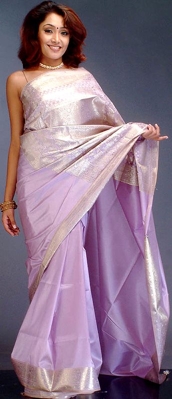 Lilac Banarasi Sari