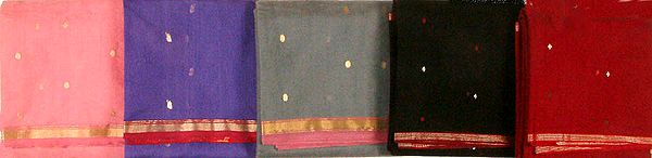 Lot of Five Chanderi Saris