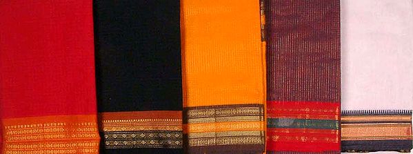 Lot of Five Pure Cotton Saris