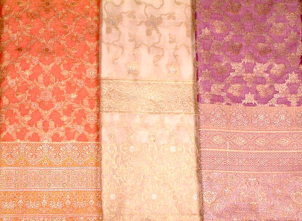 Lot of Three Banarasi Saris