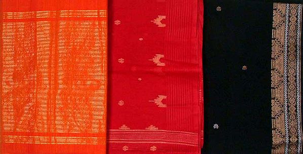 Lot of Three South Cotton Saris
