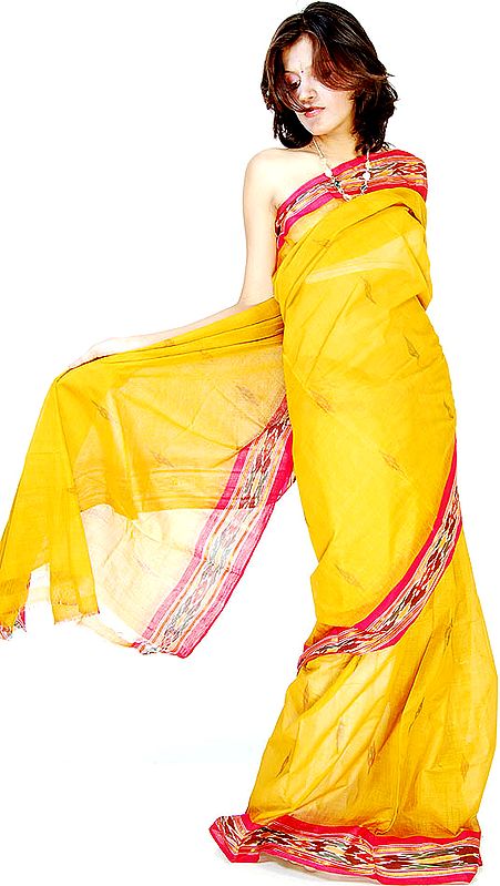 Mustard Pochampally Sari