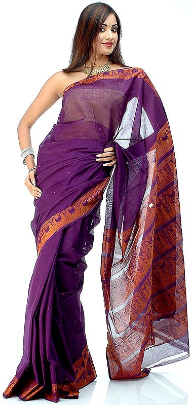 Purple Baluchari Sari