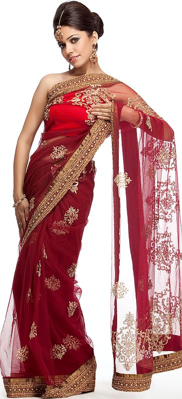 Varanasi Pure Silk Net Designer Sari