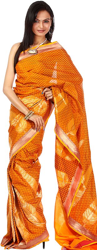 Pure Silk Handloom Designer Sari from Banaras
