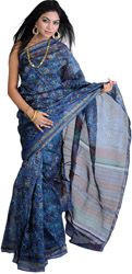 Chanderi Sari with Printed Flowers All-Over