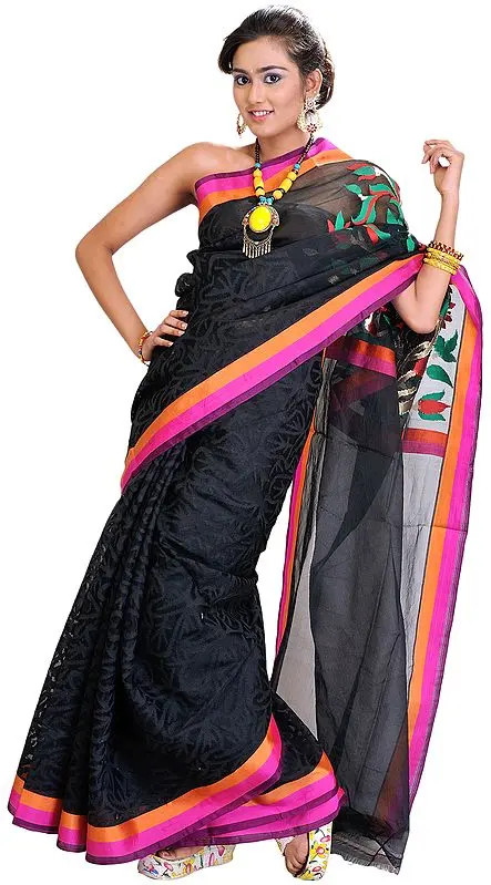 Black Banarasi Sari with Designer Kadwa Anchal