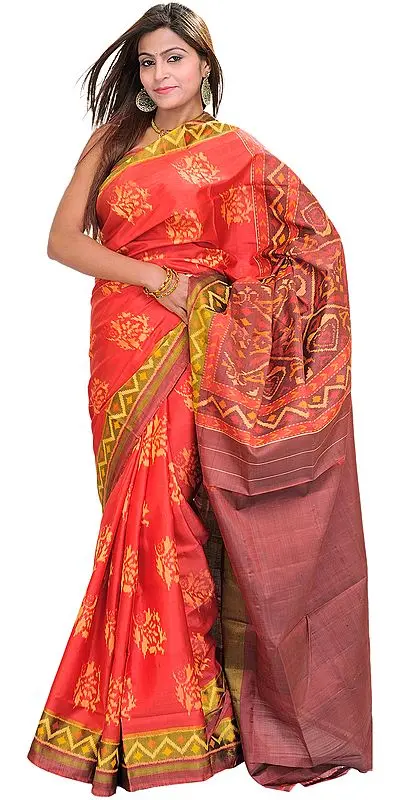 Sharon-Rose Patan Patola Sari from Gujarat with Ikat Weave