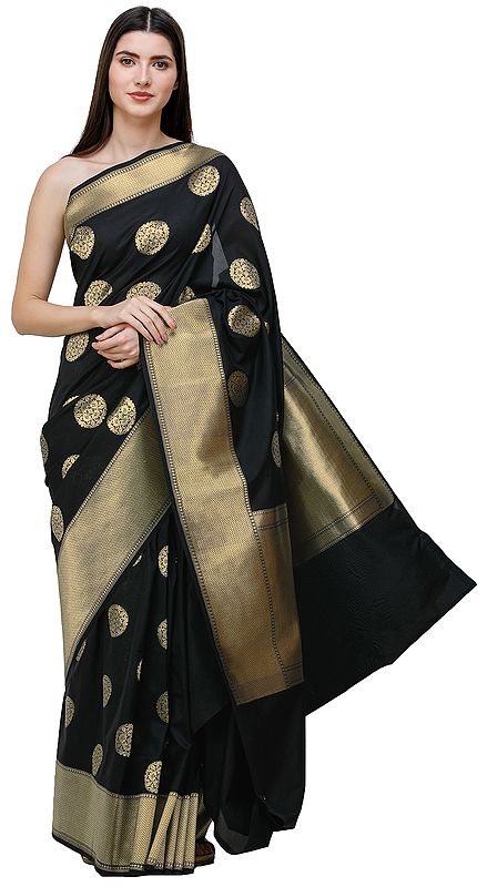 Uppada Sari from Bangalore with Zari-Woven Circular Bootis