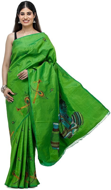 Balkrishna Embroidered Pure Silk Sari with Peacock Motifs  from Chennai