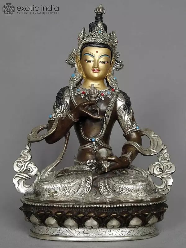 10" Tibetan Buddhist Deity Vajrasattva Statue From Nepal