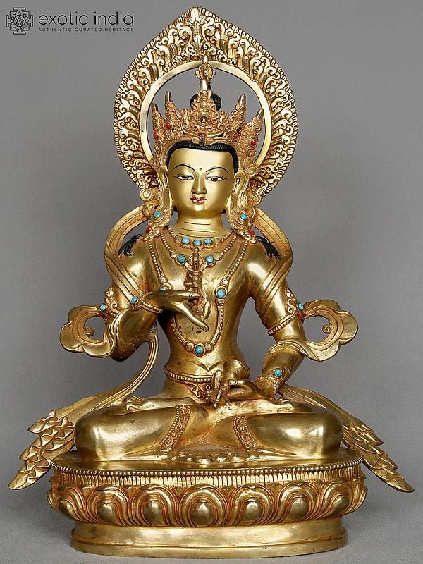 12" Tibetan Buddhist Deity Vajrasattva Statue from Nepal