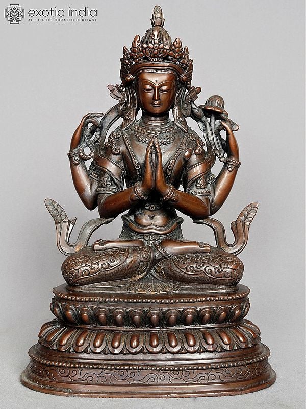 10" Kharchari Copper Statue from Nepal | Nepalese Copper Idols