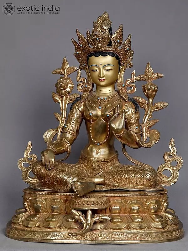 18" Green Tara Statue From Nepal