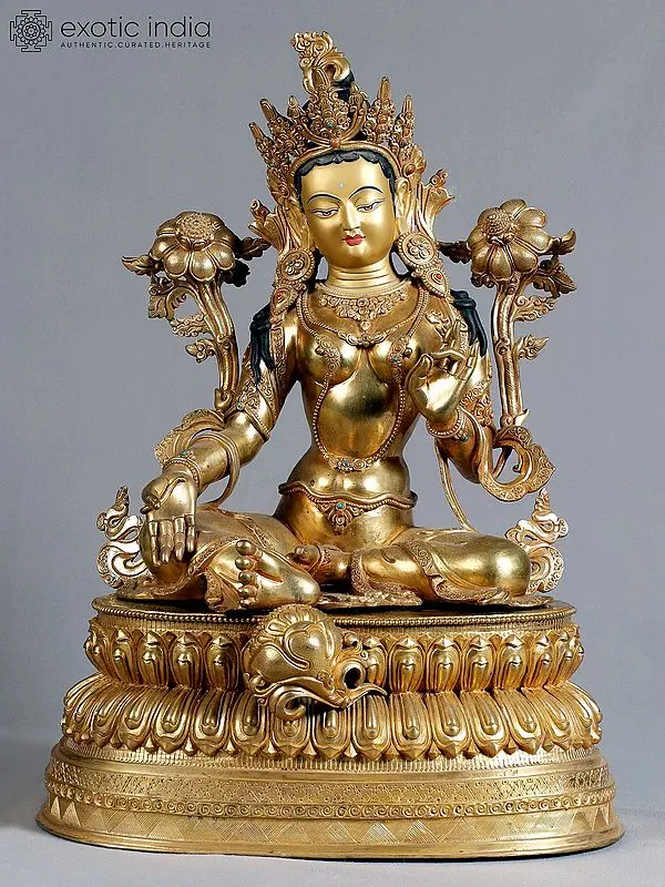 Nepalese Green Tara Deity Sculpture