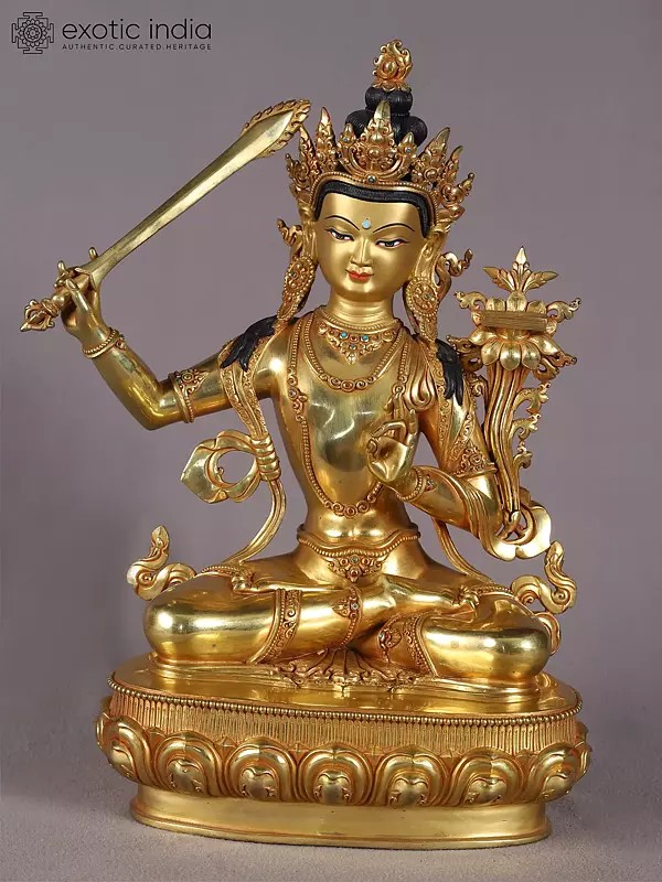 16" Manjushri Copper Idol | Nepalese Copper Statue