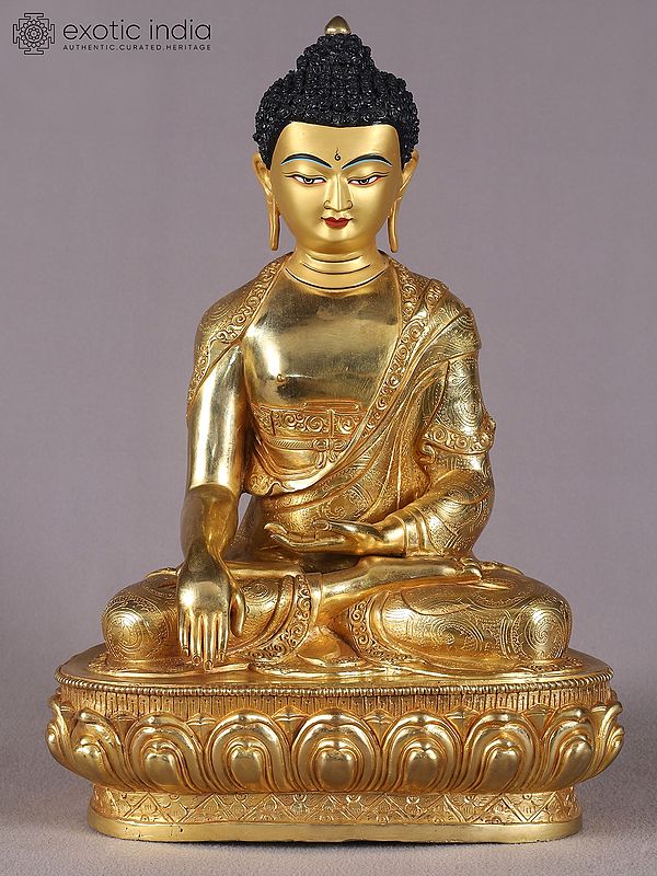 15" Lord Buddha Copper Idol | Nepalese Copper Statue