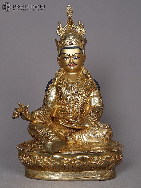 14" Guru Padmasambhava Copper Statue | Statue from Nepal