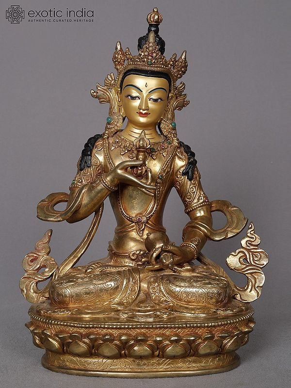 10" Tibetan Buddhist Deity Vajrasattva From Nepal