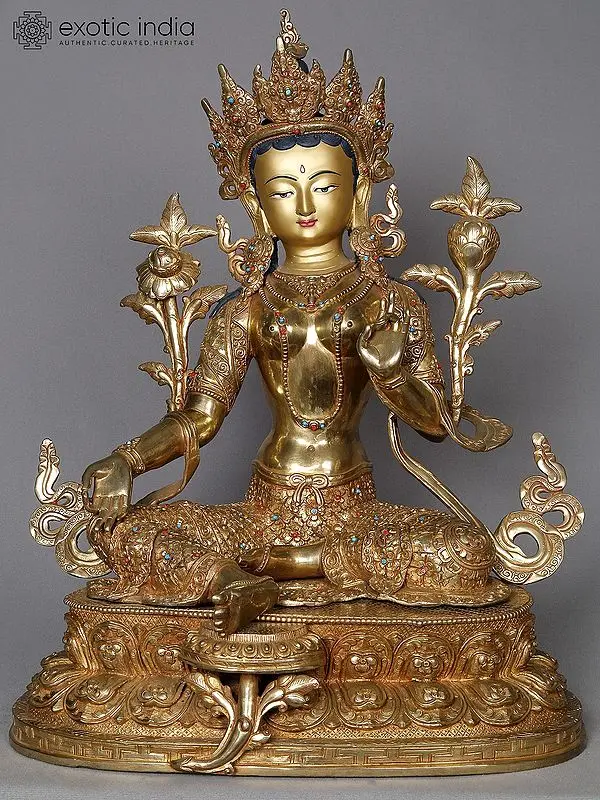 Green Tara Statue From Nepal