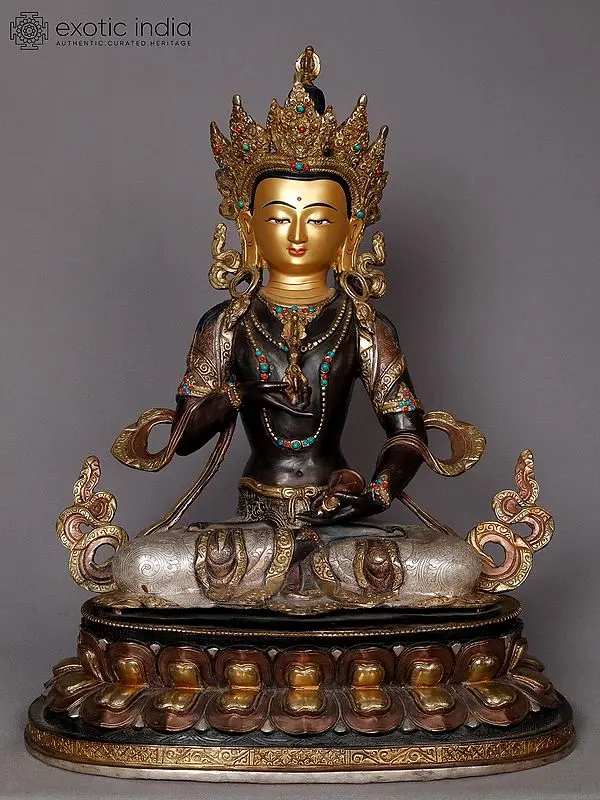 18" Buddhist Deity Vajrasattva Copper Statue from Nepal
