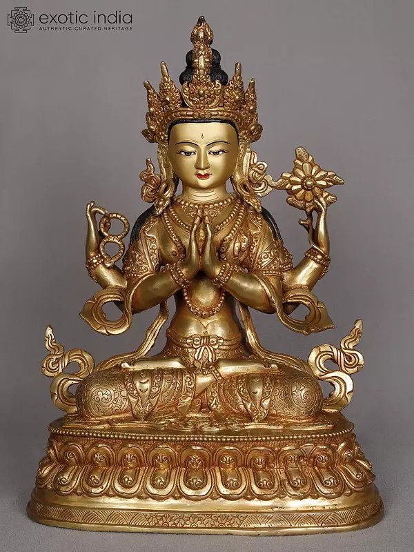 13" Buddhist Deity Kharchari Copper Sculpture | Statue from Nepal