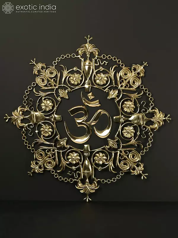 36" Superfine Brass Om (AUM) | Wall Hanging