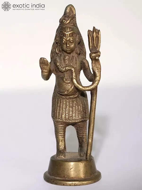 4" Small Lord Shiva Brass Statue