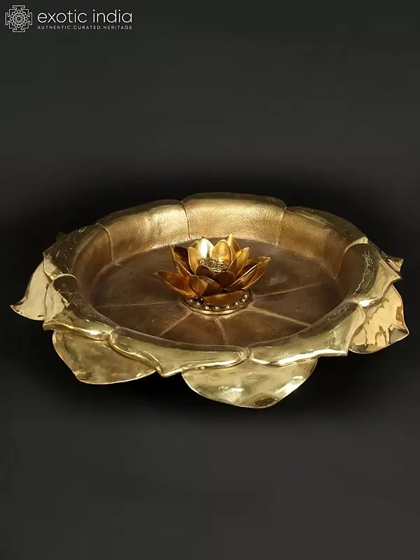 Huge Flower Design Urli Made of Brass