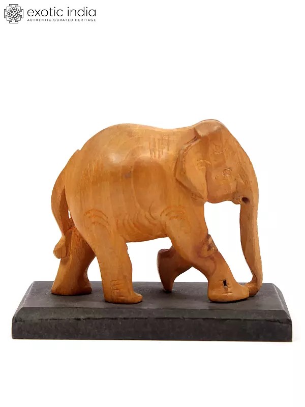 Shivani Wood Elephant Figurine